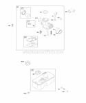 Carburetor Fuel Supply Diagram and Parts List for 09F902-0111-B1  Briggs and Stratton Engine